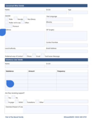 Referral form page two, details